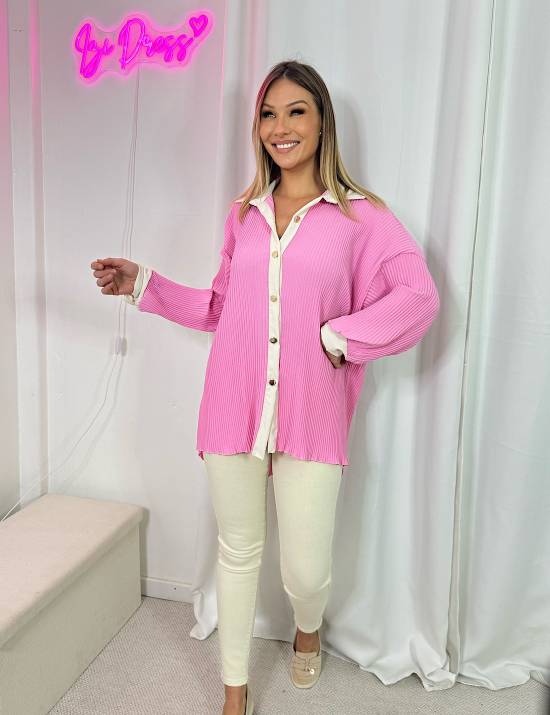 Chemise plissée Pink