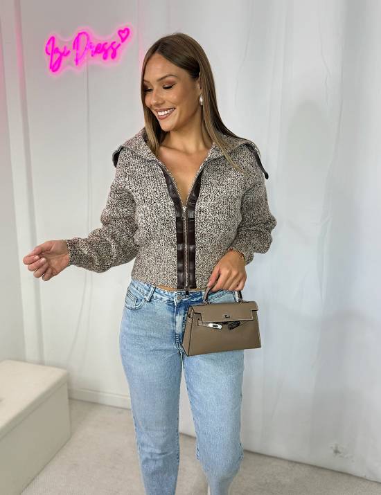 Gilet bi-matière brown