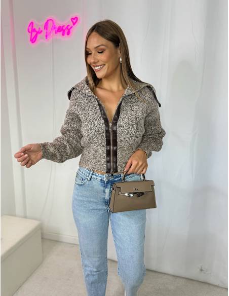 Gilet bi-matière brown