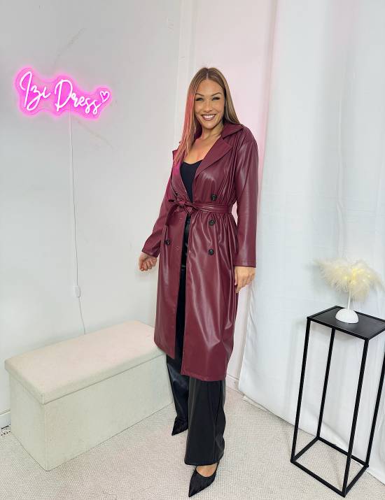Trench simili bordeaux