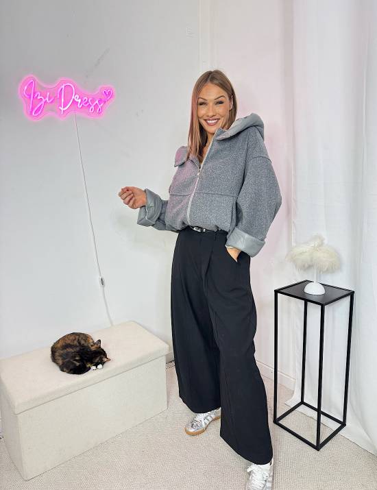 Veste bi matière grise