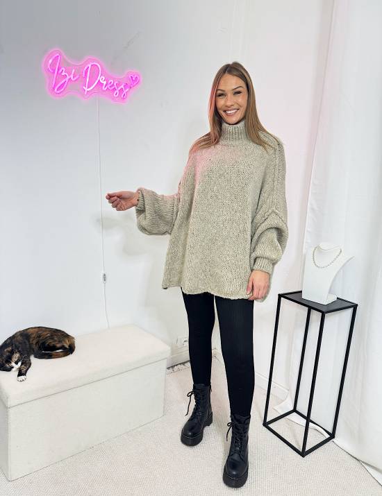 Pull cocooning beige