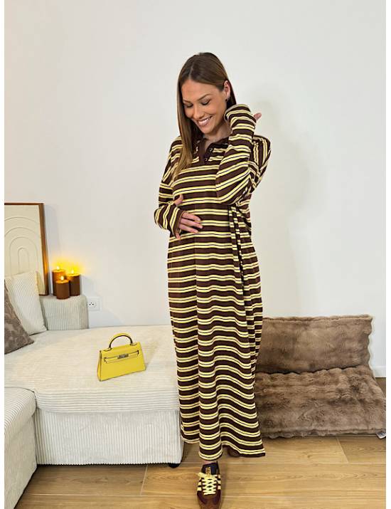 Robe polo rayures