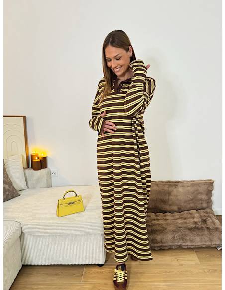 Robe polo rayures