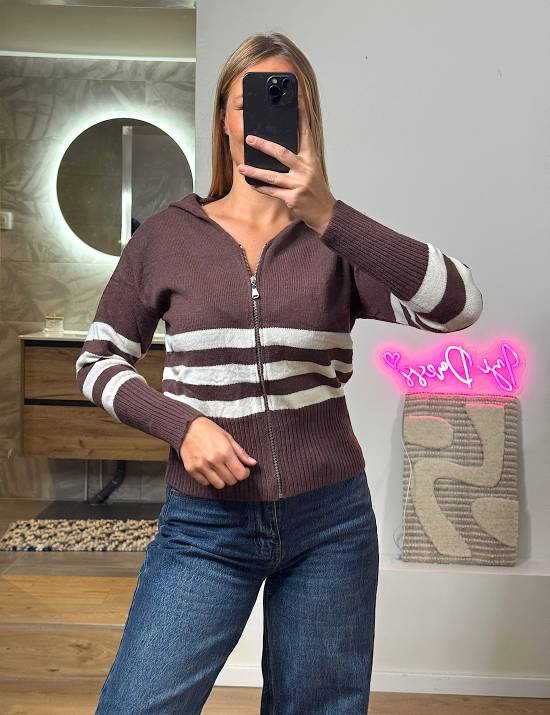 Gilet Zip marinière