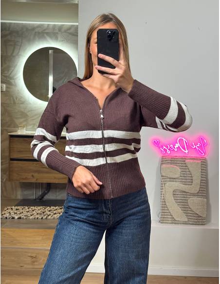 Gilet Zip marinière